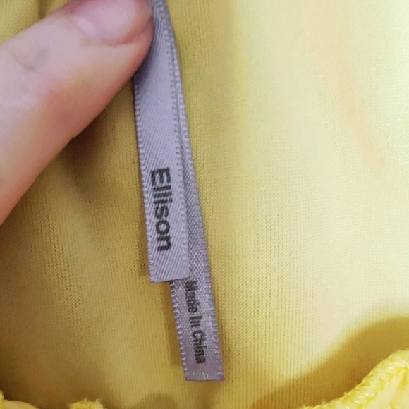 Ellison Yellow Short Sleeve Round Neck Cotton Embroidered Shift Dress Size S - Picture 3 of 4